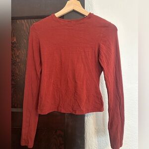 Skims brick red cotton jersey long sleeve